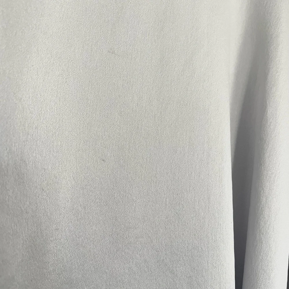Eileen Fisher 100% silk Light Gray Blue Purple Button-Down Dress with tie‎ belt - Picture 4 of 6